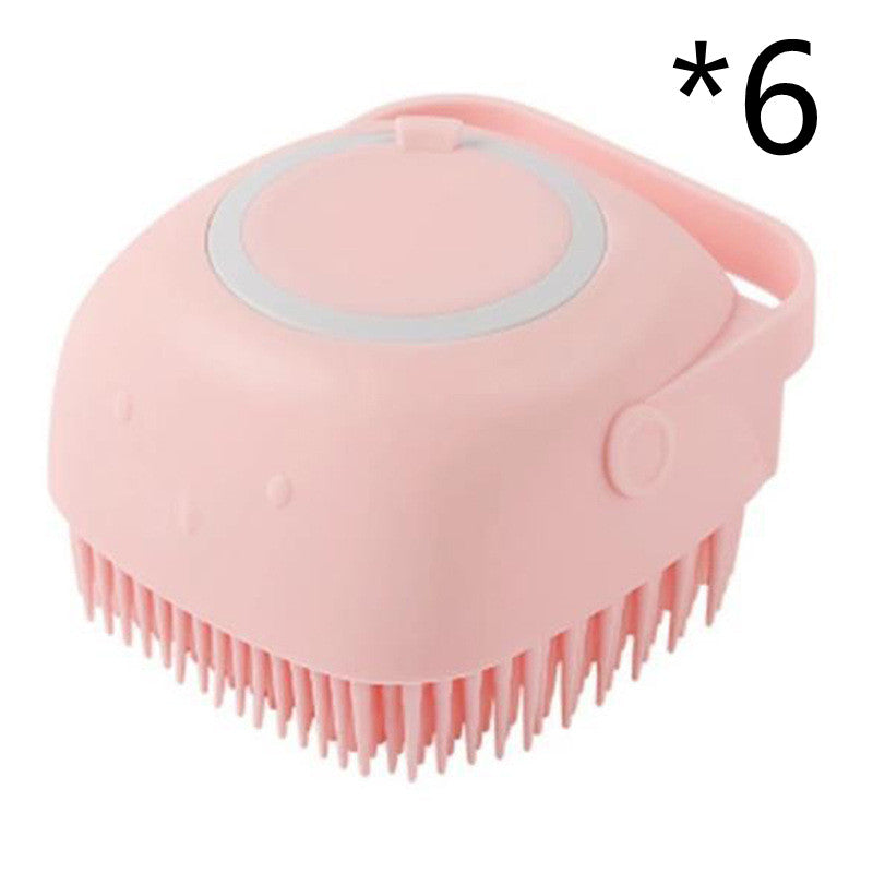 Silicone Pet Bath Brush – Shampoo Dispenser Grooming Tool for Dogs & Cats