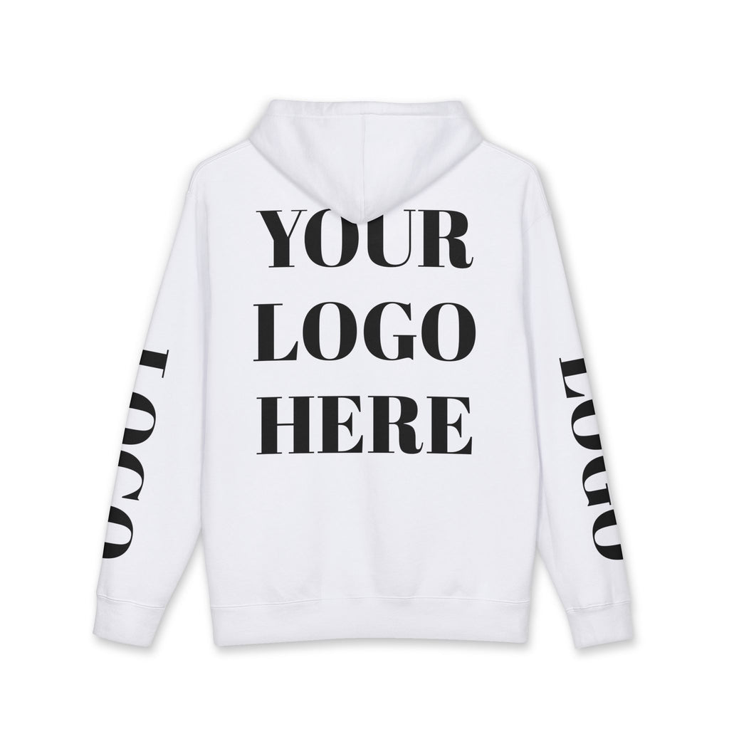 Custom Logo Hoodie — Personalized White Heavyweight Pullover
