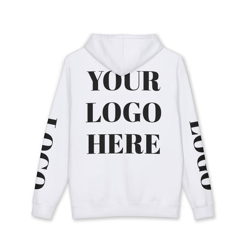 Custom Logo Hoodie — Personalized White Heavyweight Pullover