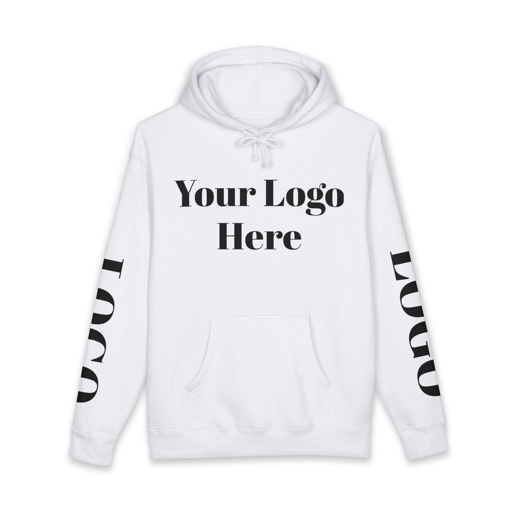 Custom Logo Hoodie — Personalized White Heavyweight Pullover
