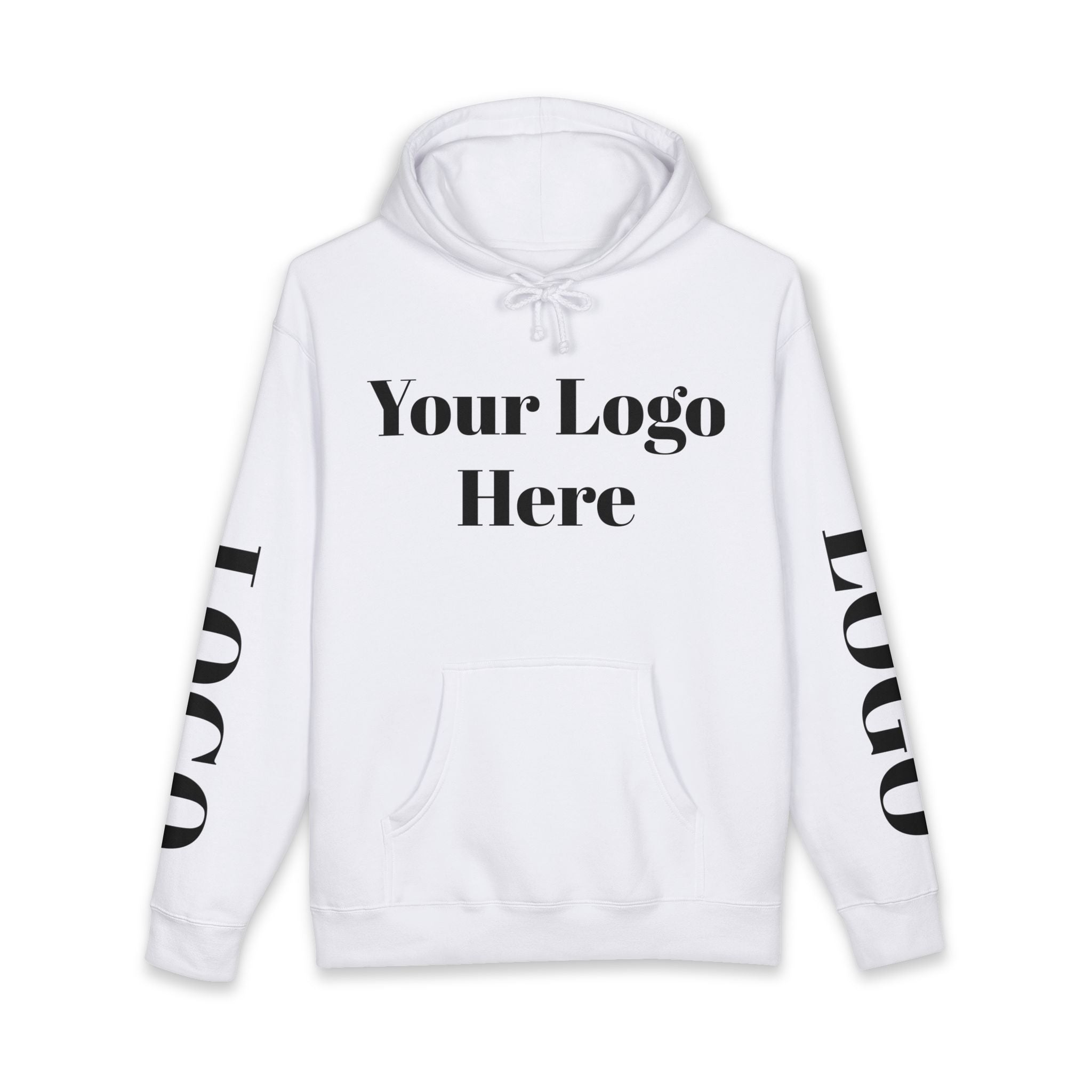 Custom Logo Hoodie — Personalized White Heavyweight Pullover