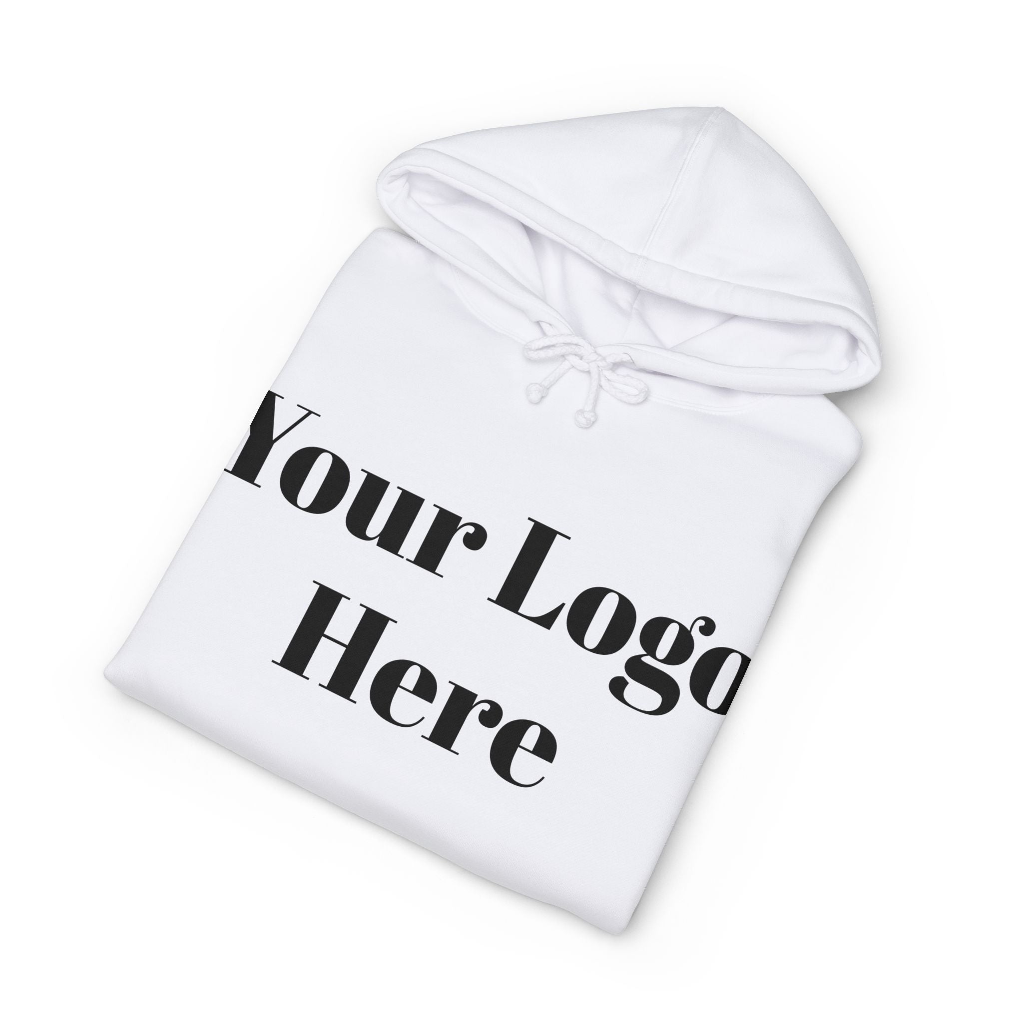 Custom Logo Hoodie — Personalized White Heavyweight Pullover