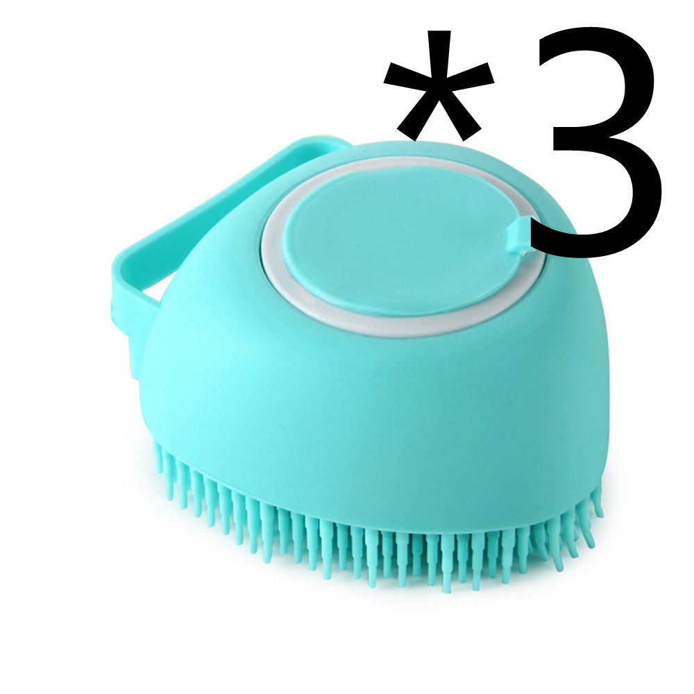 Silicone Pet Bath Brush – Shampoo Dispenser Grooming Tool for Dogs & Cats