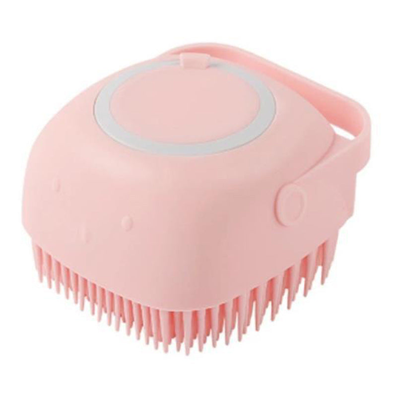 Silicone Pet Bath Brush – Shampoo Dispenser Grooming Tool for Dogs & Cats