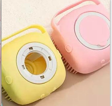 Silicone Pet Bath Brush – Shampoo Dispenser Grooming Tool for Dogs & Cats