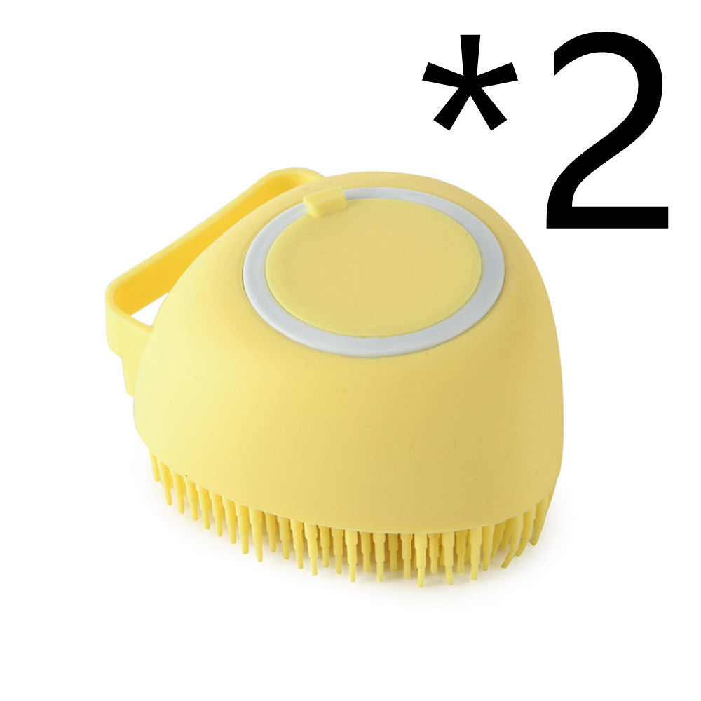Silicone Pet Bath Brush – Shampoo Dispenser Grooming Tool for Dogs & Cats