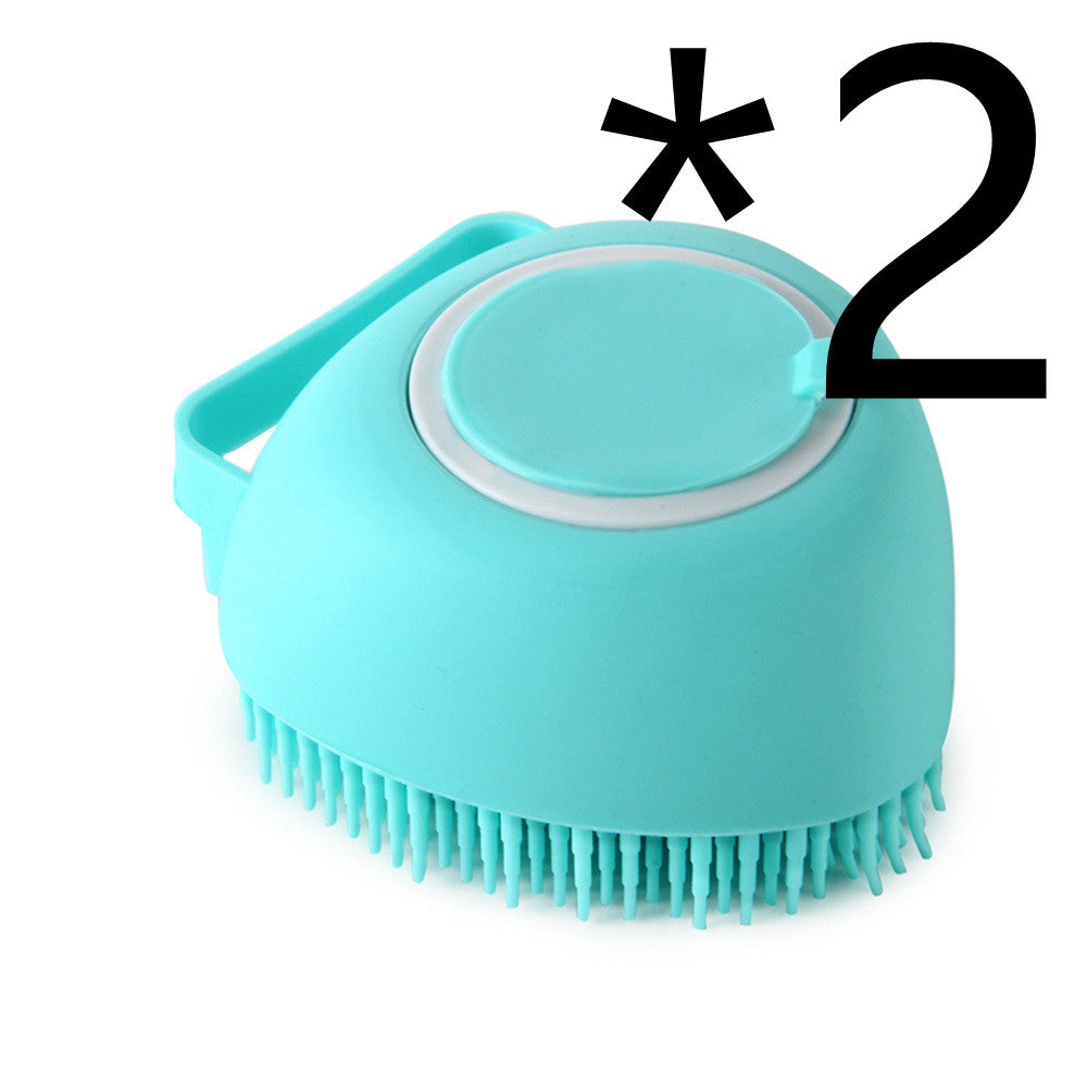Silicone Pet Bath Brush – Shampoo Dispenser Grooming Tool for Dogs & Cats