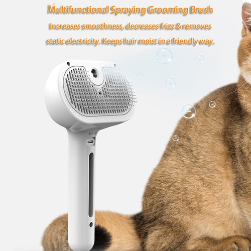 Steam Pet Grooming Brush – Self Cleaning Hair Remover for Dogs & Cats