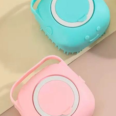 Silicone Pet Bath Brush – Shampoo Dispenser Grooming Tool for Dogs & Cats