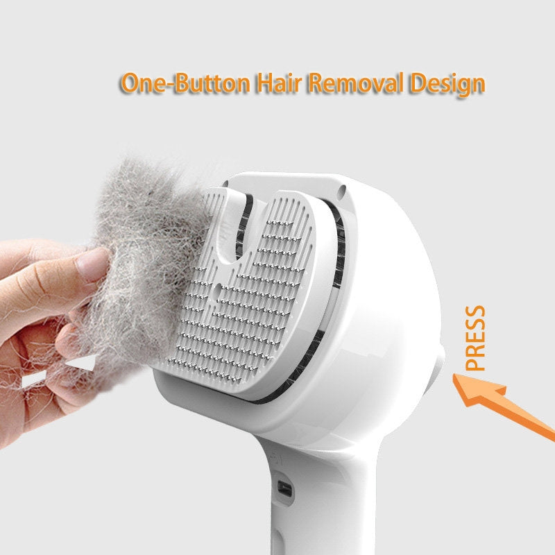 Steam Pet Grooming Brush – Self Cleaning Hair Remover for Dogs & Cats
