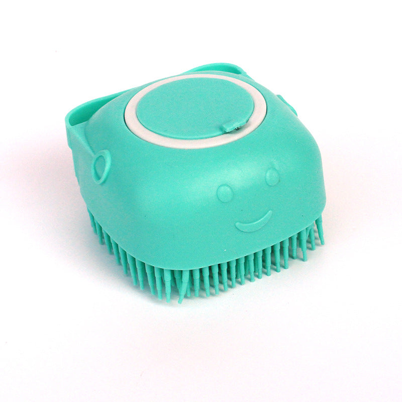Silicone Pet Bath Brush – Shampoo Dispenser Grooming Tool for Dogs & Cats