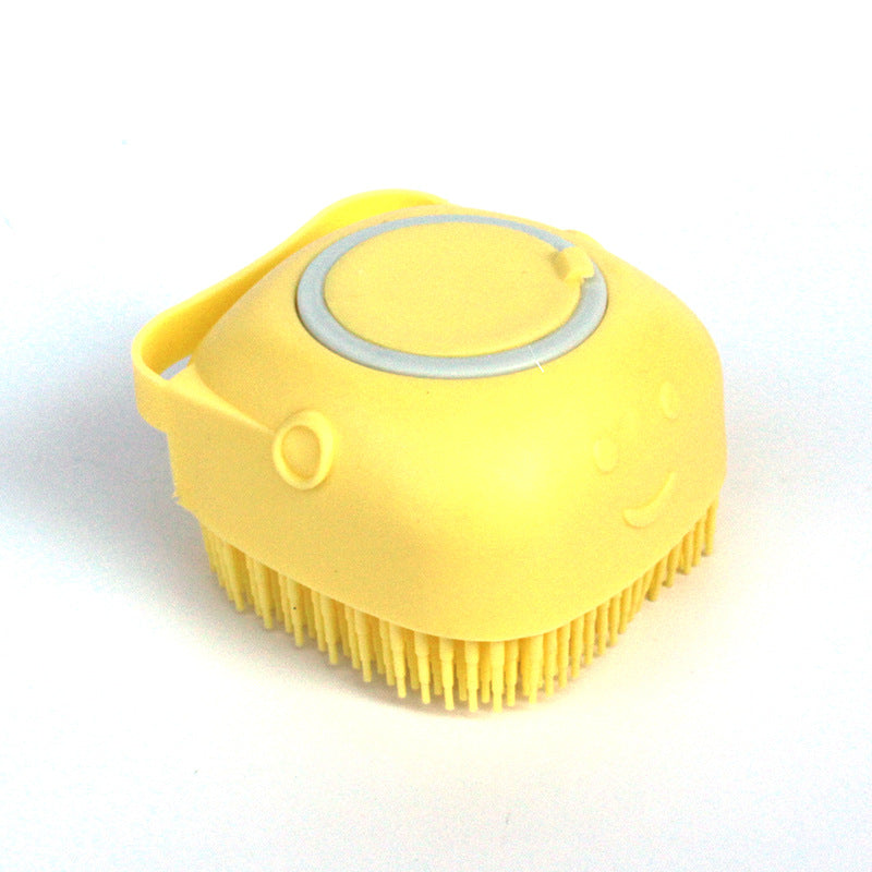 Silicone Pet Bath Brush – Shampoo Dispenser Grooming Tool for Dogs & Cats