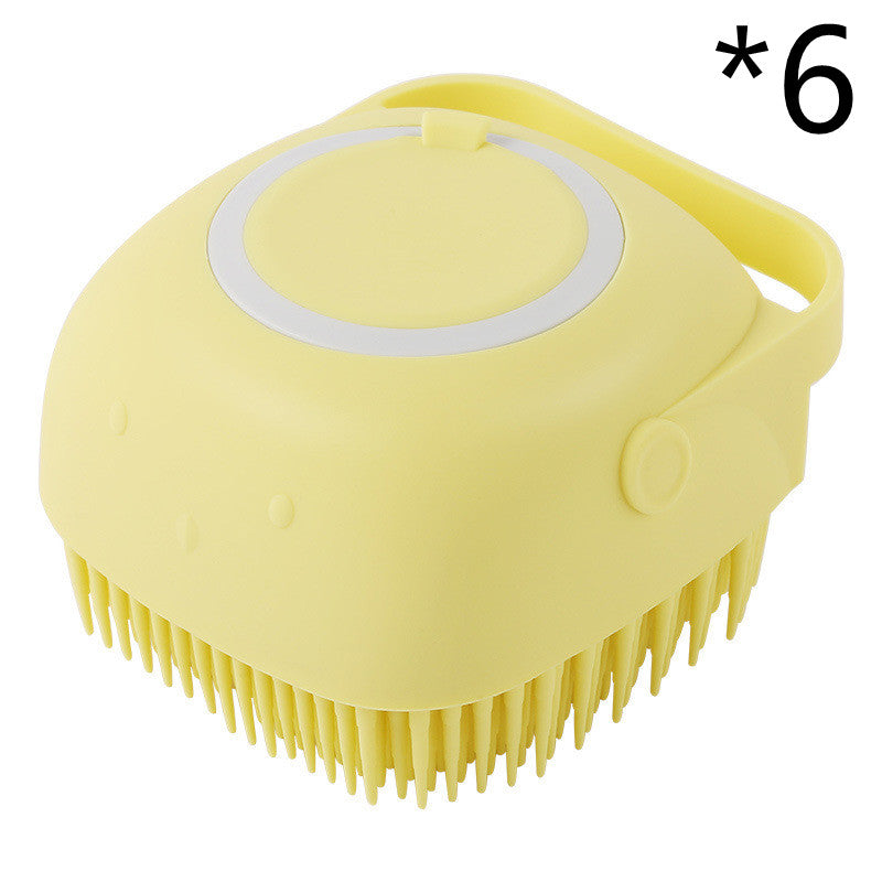 Silicone Pet Bath Brush – Shampoo Dispenser Grooming Tool for Dogs & Cats