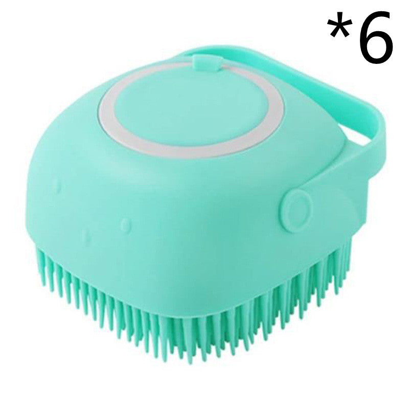 Silicone Pet Bath Brush – Shampoo Dispenser Grooming Tool for Dogs & Cats