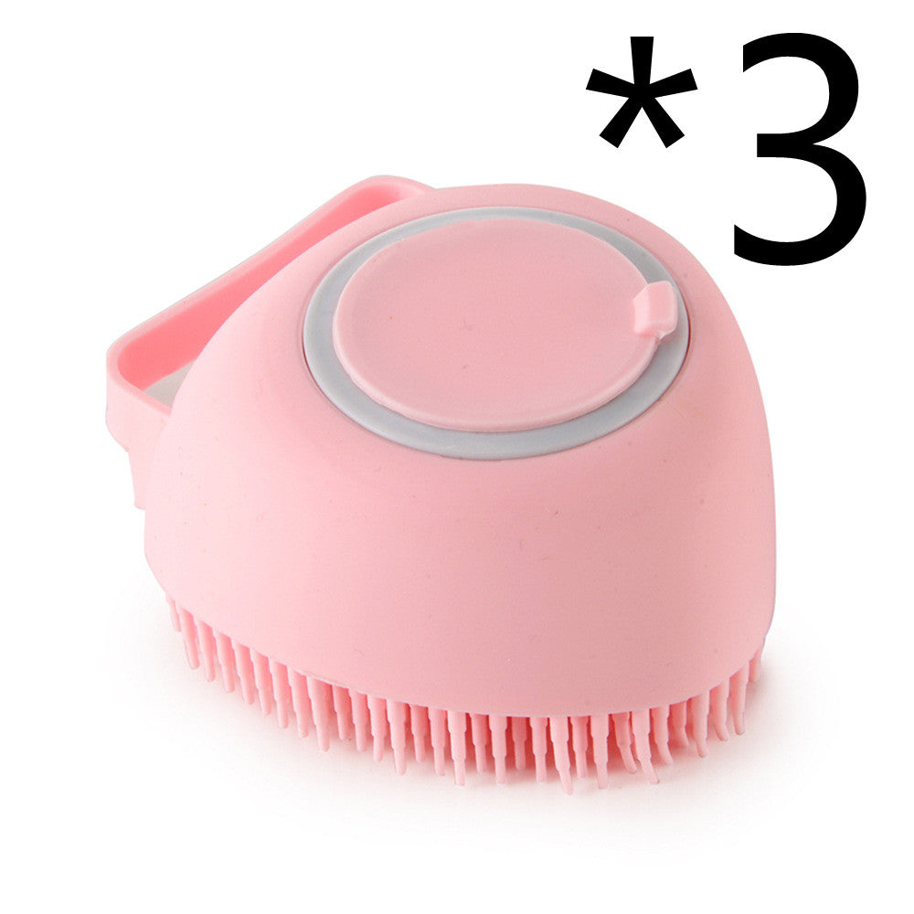 Silicone Pet Bath Brush – Shampoo Dispenser Grooming Tool for Dogs & Cats